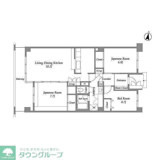 テレパレス西千葉(3LDK/5階)の間取り写真