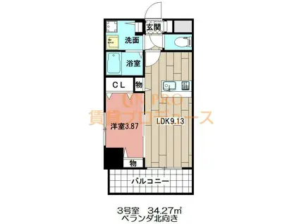 MDIグランコルディール姪の浜(1LDK/7階)の間取り写真