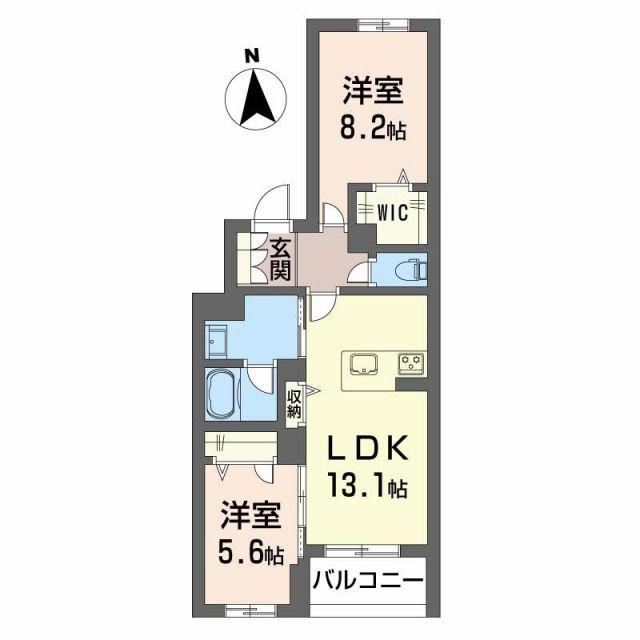 イルストーン古川(2LDK/2階)の間取り写真