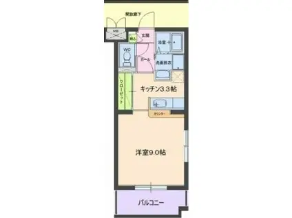 ジュリアーノI(1K/3階)の間取り写真