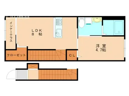 シャインハート(1LDK/2階)の間取り写真