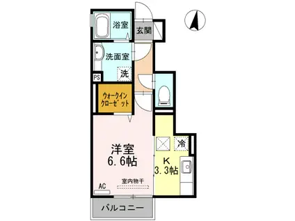 ロイヤルクローバー(1K/1階)の間取り写真