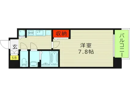 カーサレグラス城東セントラル(1K/8階)の間取り写真