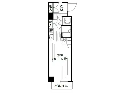 パラシオン飯田橋(ワンルーム/7階)の間取り写真