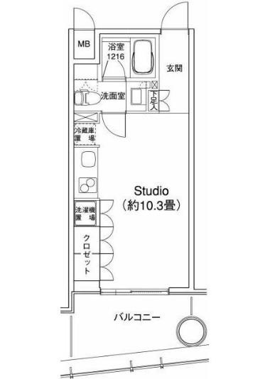 YOTSUYA RESIDENCE 四谷 レジデンス(ワンルーム/9階)の間取り写真