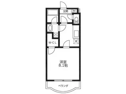 ミルフィーユ(1K/2階)の間取り写真
