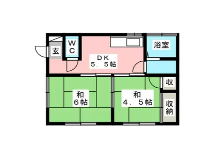 コーポ藍(2DK/1階)の間取り写真