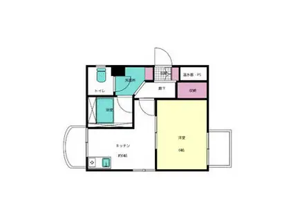 ノース・メゾン・ラ・コリンA棟(1DK/4階)の間取り写真