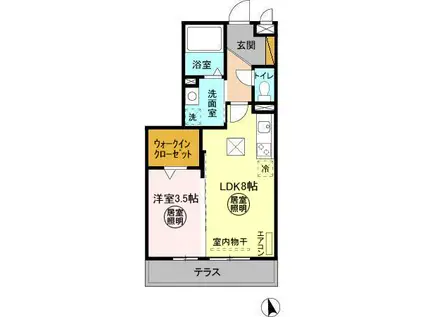 フォレスト ウィンド(1LDK/1階)の間取り写真