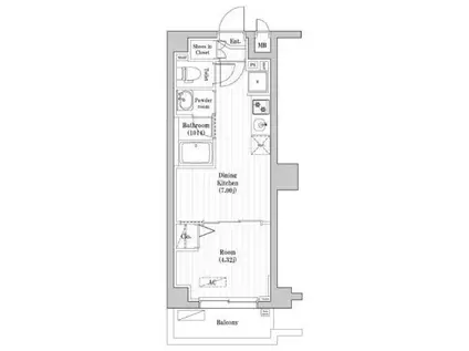中野新井薬師レジデンス(1DK/2階)の間取り写真