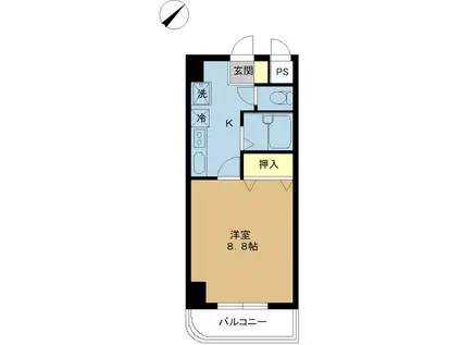 リバティプラザ花園(1K/8階)の間取り写真