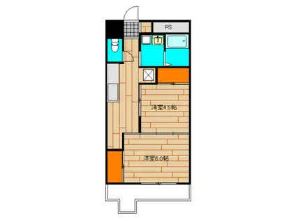 藤屋コーポ(2K/2階)の間取り写真