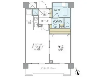 プレミアムコンフォート西荻窪(1LDK/3階)の間取り写真