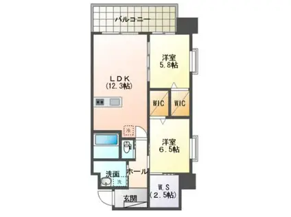 ギャラン中央(2SLDK/10階)の間取り写真