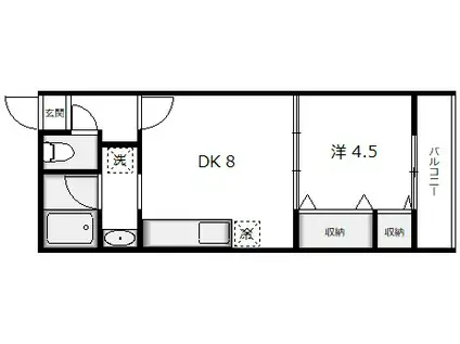 RICH PLACE 大野(1DK/2階)の間取り写真