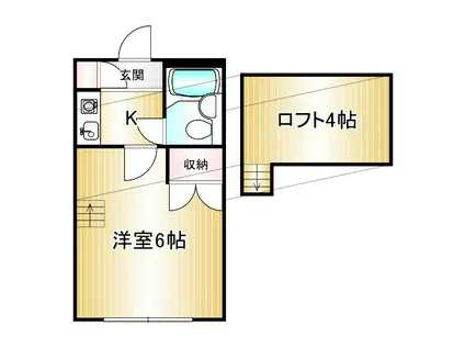 シャンテホワイト(1K/1階)の間取り写真