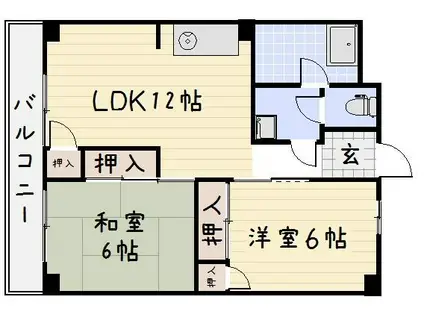 マルマン黄金(2LDK/6階)の間取り写真