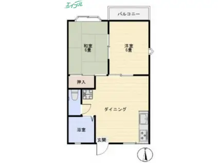 コーポアネックス(2DK/1階)の間取り写真