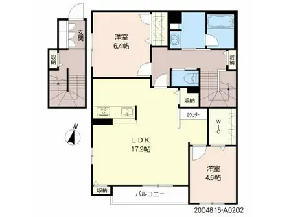 シャーメゾン八重洲(2LDK/2階)の間取り写真