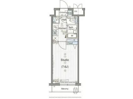 グランド・ガーラ神田(1K/12階)の間取り写真