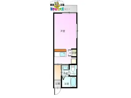 COFFRET2 コフレ2(ワンルーム/1階)の間取り写真