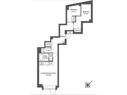 エスタート大井町フォレスト(2LDK/B2階)の間取り写真