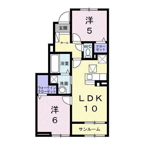 メゾンドラーゴ(2LDK/1階)の間取り写真