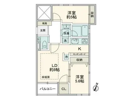 氷川坂ホームズ(2LDK/2階)の間取り写真