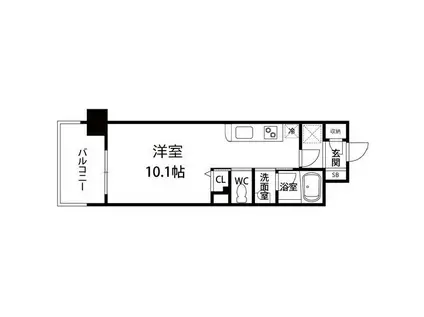 ペアレス仙台銀杏坂(ワンルーム/3階)の間取り写真