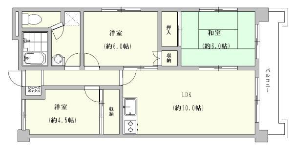 ライムライト(3LDK/4階)の間取り写真