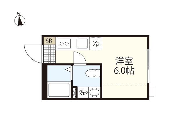COLLINA向洋中町(ワンルーム/2階)の間取り写真