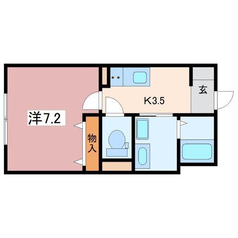 VILLA CREST(1K/1階)の間取り写真