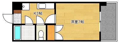 コンフォール三滝(1K/6階)の間取り写真