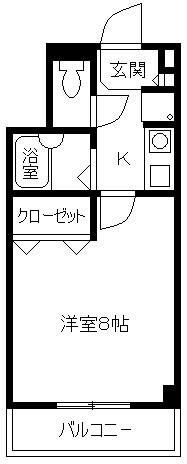 Cフィールド(1K/3階)の間取り写真