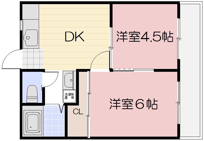 メゾンMK神田(2DK/2階)の間取り写真