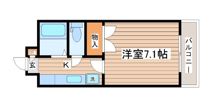 アリス川平第1(1K/2階)の間取り写真