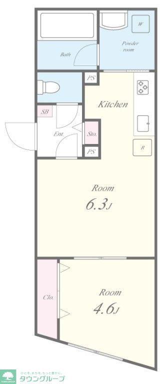 LEA ROOMお花茶屋(1LDK/2階)の間取り写真