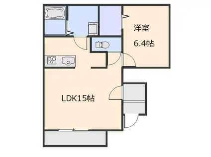 エントピア(1LDK/1階)の間取り写真