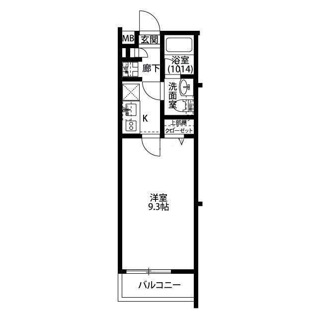 プレール・ドゥーク住吉III(1K/1階)の間取り写真