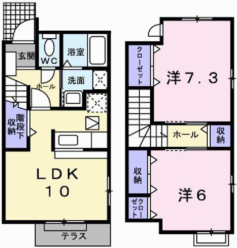 メゾン・オーブI(2LDK/1階)の間取り写真
