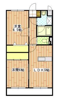 アンソレイユII(2LDK/2階)の間取り写真