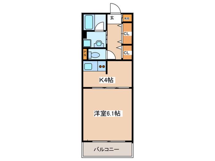 ロイヤルパーク多摩川(1K/3階)の間取り写真