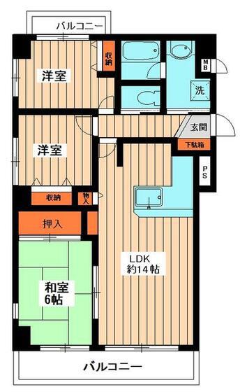 セザン ビヨーク(3LDK/3階)の間取り写真