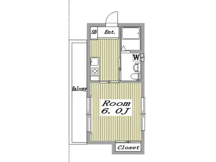サンライズマンション平野(ワンルーム/4階)の間取り写真