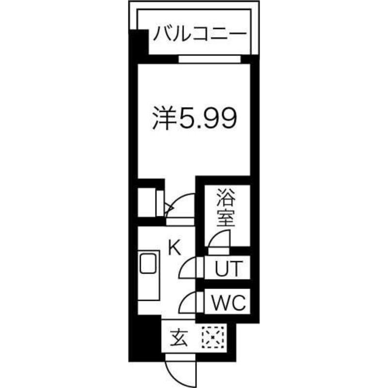 スプランディッド難波(1K/5階)の間取り写真