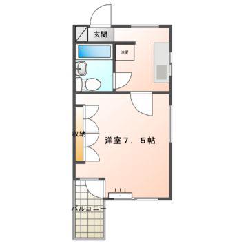 ホワイトヴィラ86(1K/2階)の間取り写真