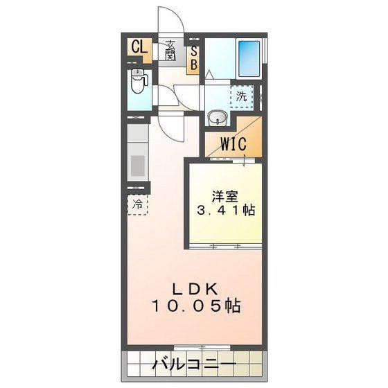 スタブリテラス鈴鹿(1LDK/2階)の間取り写真