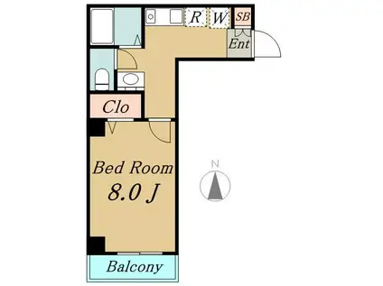 タウンコート(1K/3階)の間取り写真