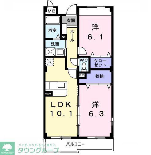 グランツ(2LDK/1階)の間取り写真