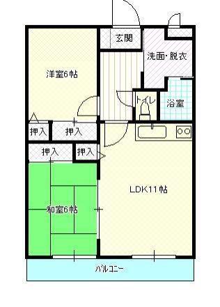 グランメール早出(2LDK/2階)の間取り写真